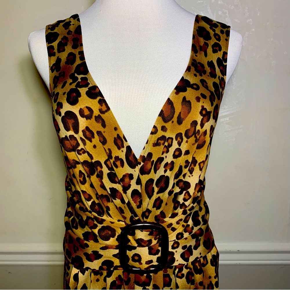 Avon Women Leopard Print Dress Sleeveless Dress SZ Large NWOT